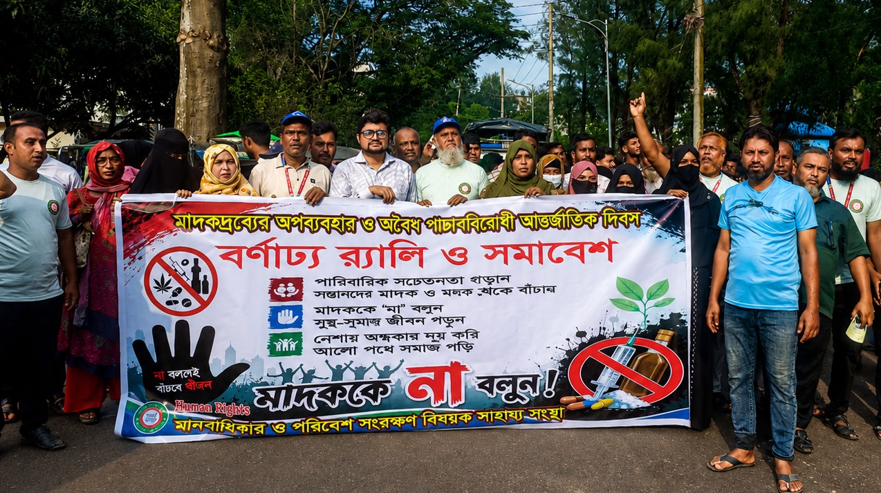 নোয়াখালীতে মাদকবিরোধী সমাবেশ ও র‌্যালি অনুষ্ঠিত